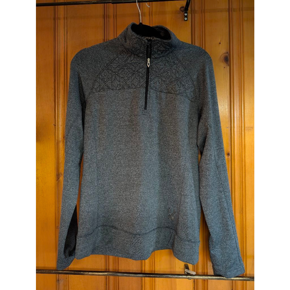 Ladies' Quarter Zip Spyder Fleece, Size 12, Dark Gray